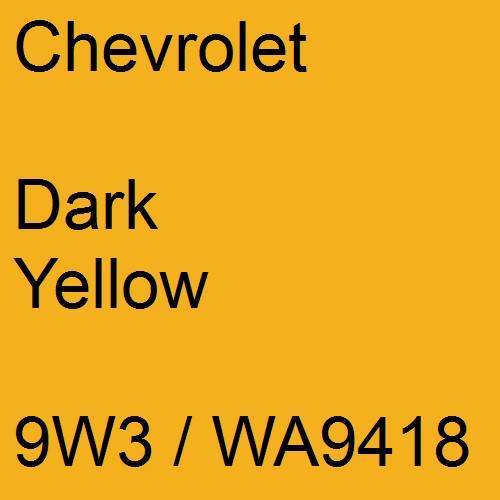 Chevrolet, Dark Yellow, 9W3 / WA9418.